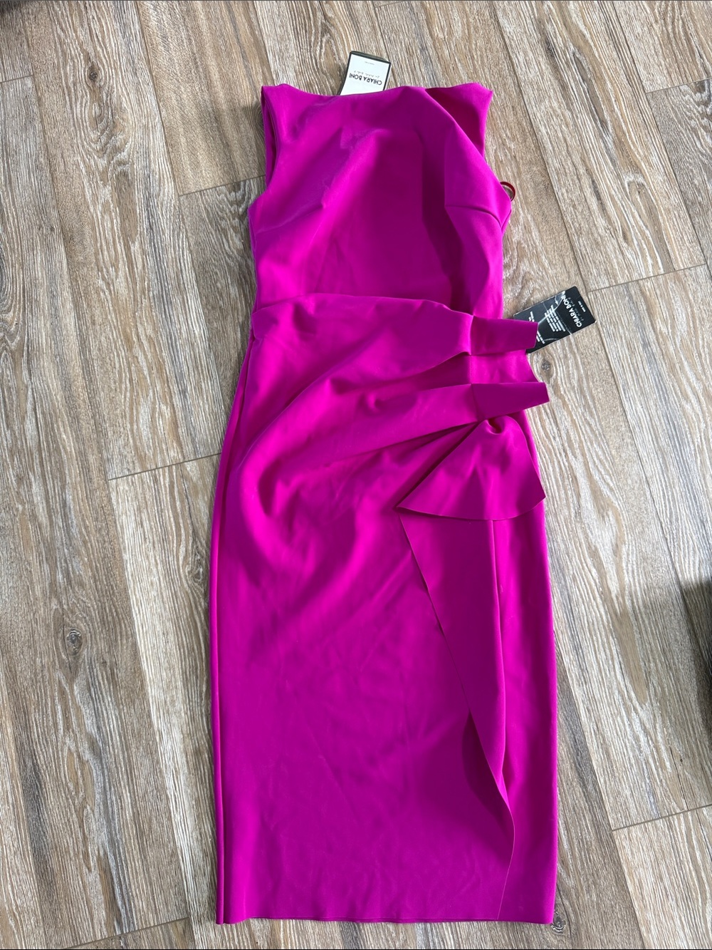 Chiara Boni Vibrant Fuchsia Midi Sheath Dress